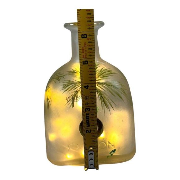 Patron Bottle With Palm Tree Design & Lights Tropical Beach House Decor Bathroom - Picture 5 of 5